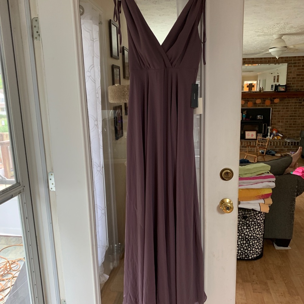 DUSTY PURPLE BACKLESS MAXI DRESS